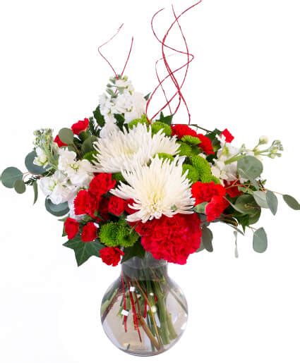 Jolly Red And White Christmas Flower Arrangement In Houston Tx Flower