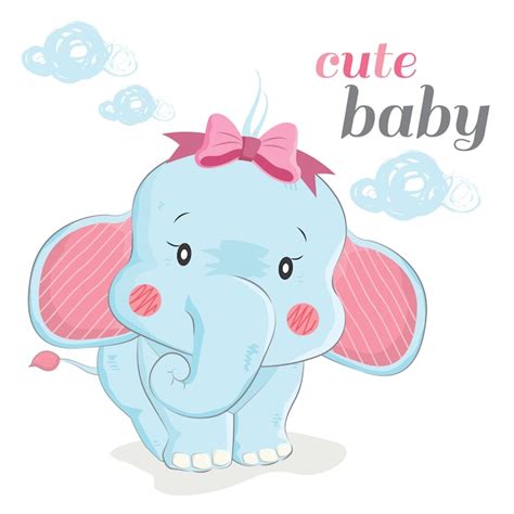 Premium Vector Cute Baby Elephant
