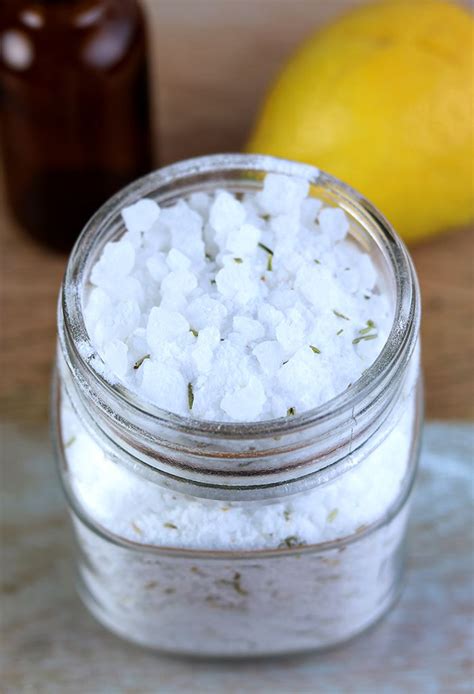 Lemon Rosemary Detox Bath Salt Recipe Homemade Bath Salts Recipe Diy Bath Salts With