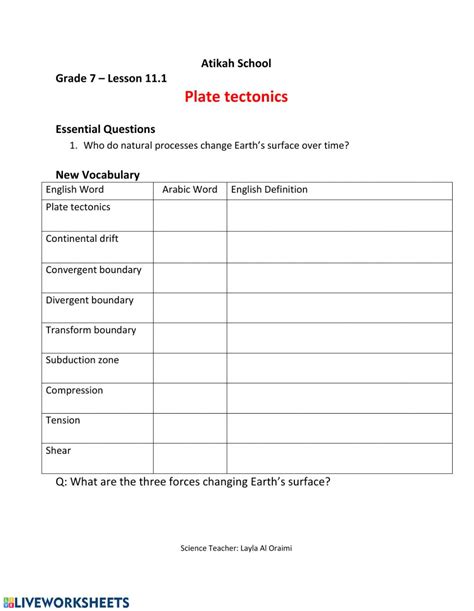Divergent, subduction, and lateral slipping. 30 Plate Tectonics Worksheet Answer Key | Education Template