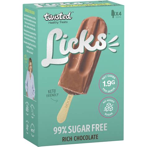 Twisted Licks Rich Chocolate Zero Added Sugar Sticks Pack Woolworths
