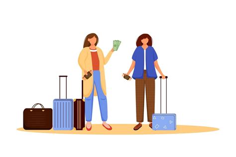 chicas empacan equipaje ilustración vectorial plana preparándose para el viaje viaje amigos