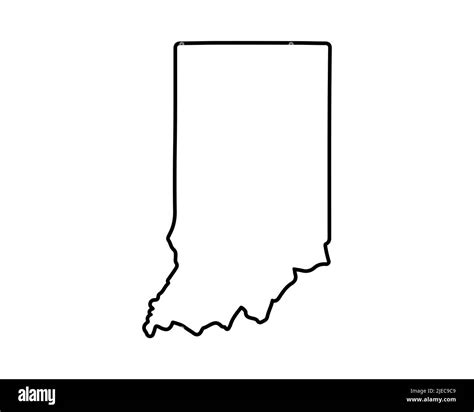 Indiana State Map Us State Map Indiana Outline Symbol Vector