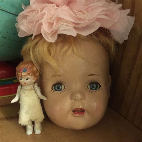 Sweet Little Vintage Doll Head And Tiny Doll Tiny Dolls Doll Head