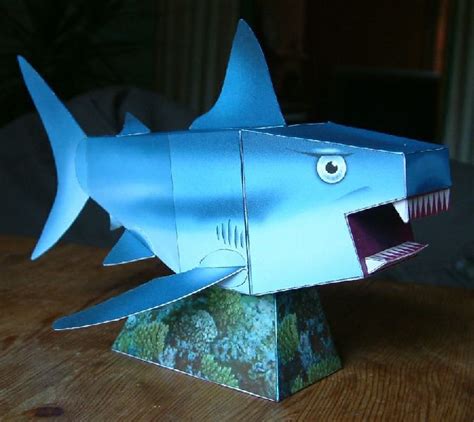 Boys Valentines Boxes Shark Craft Paper Models