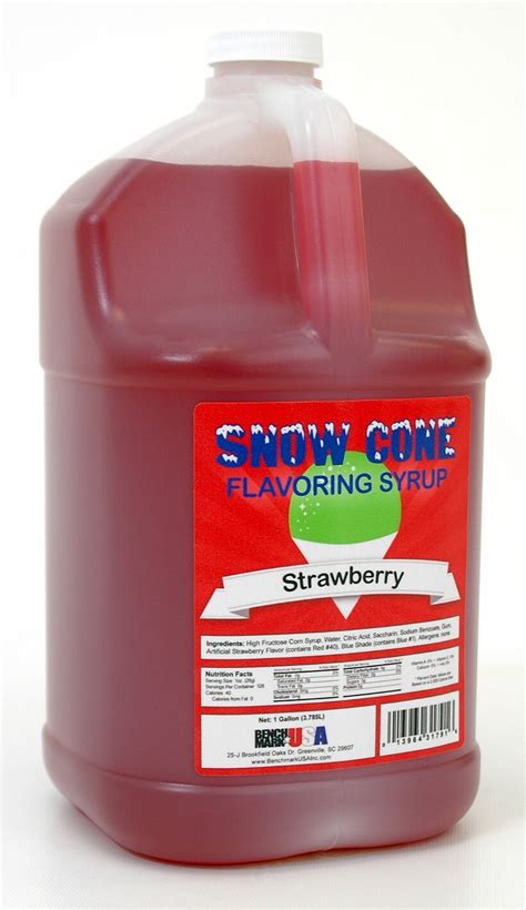 Strawberry Snow Cone Syrup 4 Gallons