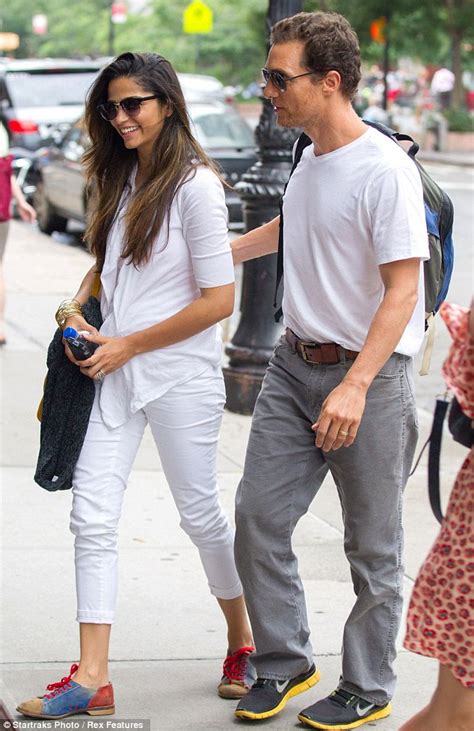 Matthew Mcconaughey Escorts His Stunning Wife Camila Alves Across The Footpath In New York