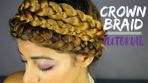 See more ideas about braided hairstyles, hair styles, kanekalon hair colors. Crown Braid Tutorial on Natural Hair - YouTube