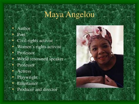 Ppt Maya Angelou Powerpoint Presentation Free Download Id802774
