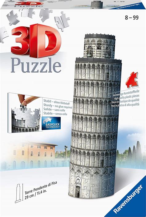 ravensburger leaning tower of pisa building 3d puzzle 216 pieces uk toys and games