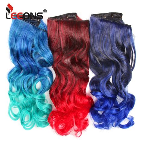 Leeons 22 Inches Synthetic 5 Clips In Hair Extensions Body Wave Natural