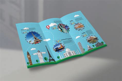 Tri Fold Travel Agency Brochure Flat Design On Behance