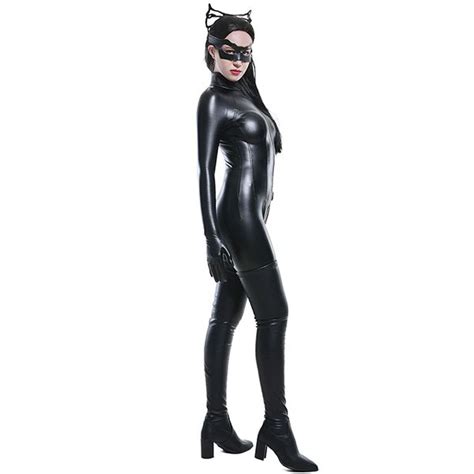 Black Catsuit Zentai Suit Bodysuit Jumpsuit Costume Catwoman Cosplay