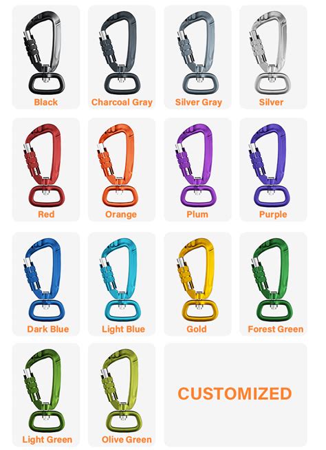 4kn Auto Locking Rotating Carabiner Swivel Hook Dog Leash Carabiner For