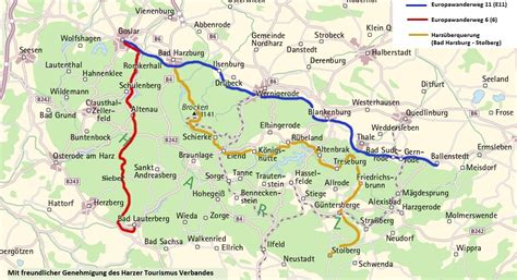 Weitere ideen zu deutschlandkarte, landkarte, karte deutschland. Wandern im Harz - Harzquerungen und Europawanderwege