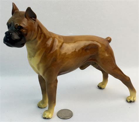 Lot Vintage C 1950 Mortens Studio Boxer Dog Cast Metal Ceramic