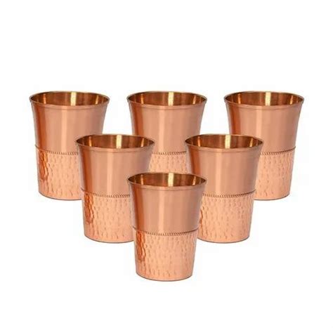 Pure Copper V Shape Two Tone Design Glass Tumbler Cup For Home At Rs 320piece In Mathura