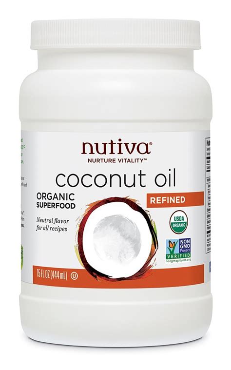 Nutiva Organic Refined Coconut Oil 15 Ozs Odwyme