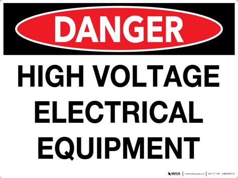 Danger High Voltage Electrical Equipment Wall Sign Phs Safety