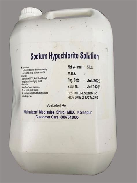 Sodium Hypochlorite Volume Dosage