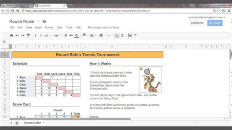 Round Robin Tournament Template Excel Database