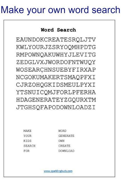 Make Your Own Word Search Free Printable Realsop