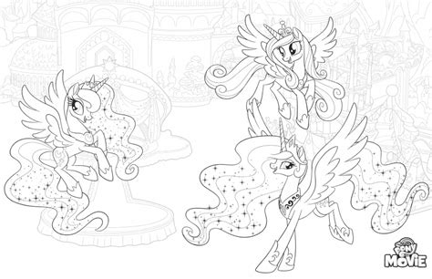 Rainbow dash over ponyville coloring page online. My Little Pony: The Movie coloring pages - YouLoveIt.com