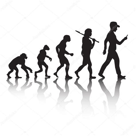 Human Evolution Darwins Theory The Game On The Phone Vector