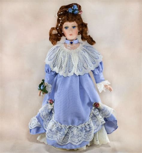Collectors Choice Porcelain Girl Doll 16 Red Auburn Hair Blue Eyes EBay