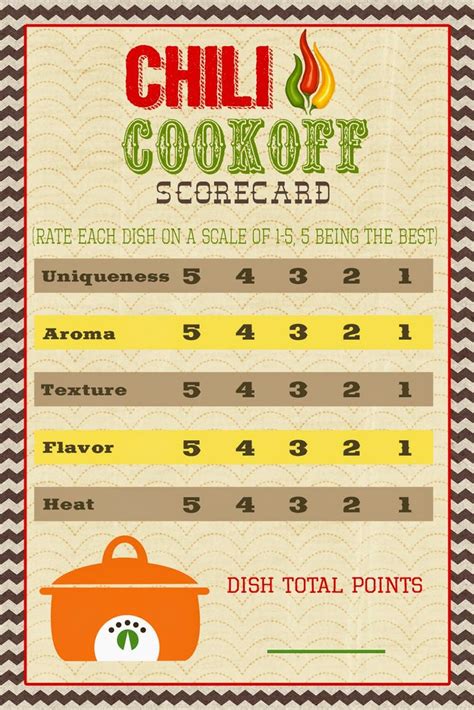 Printable Chili Cook Off Sign Up Sheet Printable Words Worksheets