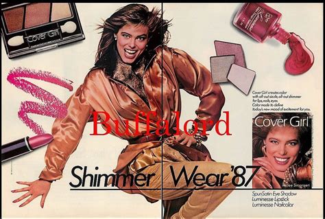 1986 Renee Simonsen Cover Girl Shimmer Wear 2 Pages Magazine Print Ad
