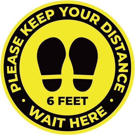 10 Pack 11 Social Distancing Floor Signs Keep 6 Feet