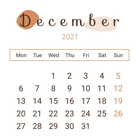 Aesthetic December 2021 Calendar December December 2021 Calendar