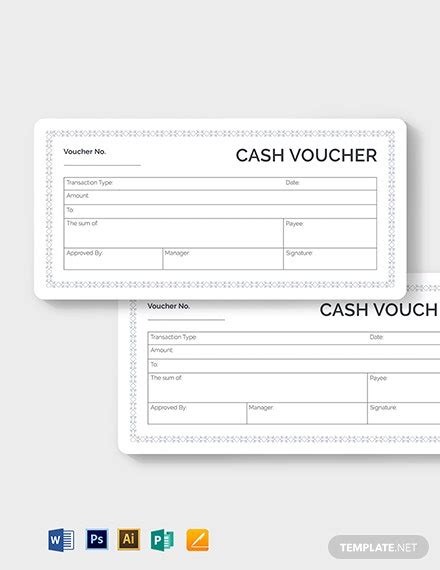 Printable Cash Voucher Template Word Psd Apple Pages Publisher