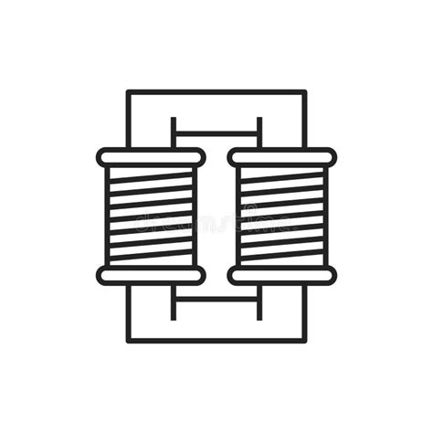 Transformer Outline Icon Electrical Circuitry Coil Stock Vector