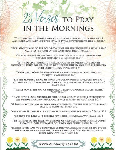 25 Scriptures To Pray In The Morning Morning Scripture Bible Study