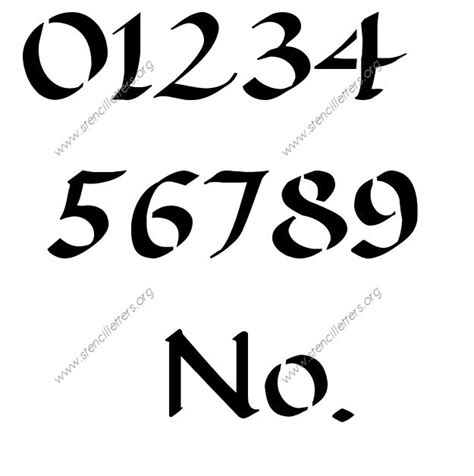 Decorative Writing Calligraphy Number Stencils 0 To 9 Up To 36 Inch