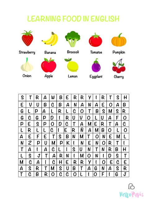 Verduras En Ingles Sopa De Letras Ingles Para Preescolar Images And