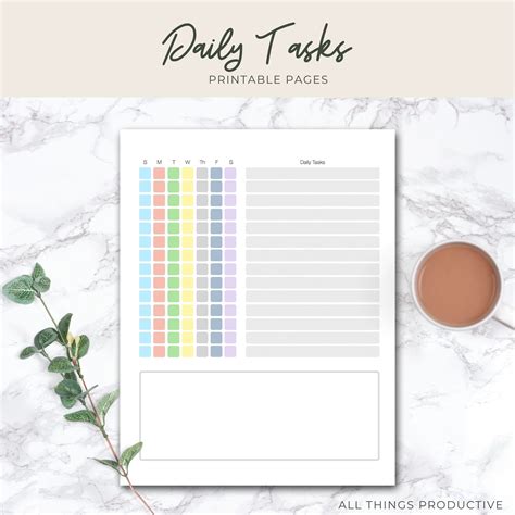 Daily Tasks Task Planner Printable To Do List To Do List Etsy Daily