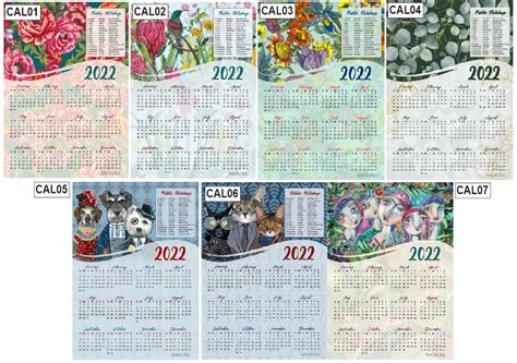 A4 Year Calendar Sharon Dold Design