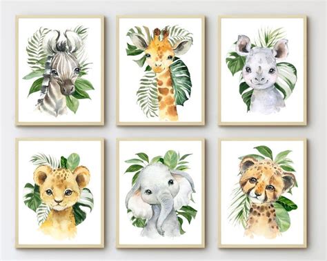Safari Nursery Painting Safari Nursery Decor Jungle Nursery Animal