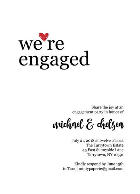 20 Best Engagement Party Invitations Engagement Announcement Card Ideas