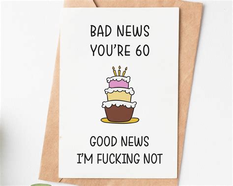 Funny 60th Birthday Card For Women Or Men Turning 60 Card Etsy