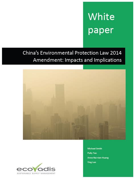 Chinas Environmental Protection Law 2014 Amendment Ecovadis