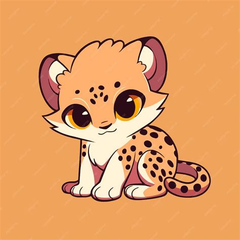 Premium Vector Cute Baby Cartoon Cheetah