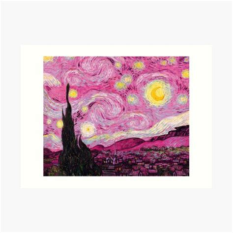 Eine hübsche rosa Zuckerwatte Variante von Vincent Van Goghs Sternennacht Entdecke