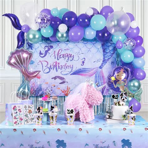 Buy Mermaid Theme Birthday Decorations Mermaid Party Decorations Supplies Include Mermaid