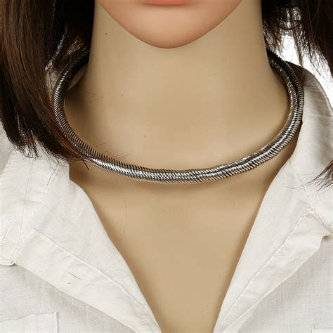 Lzhlq 2019 Fashion Twist Thick Metal Choker Necklace Women Trendy