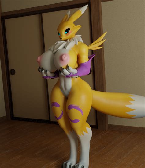 Rule 34 1girls 3d Anthro Blue Eyes Blush Breasts Butt Claws Digimon