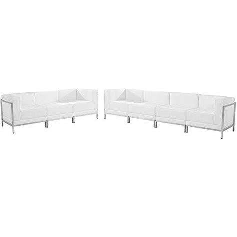 Scranton And Co 5 Piece Leather Reception Sofa Set In White White